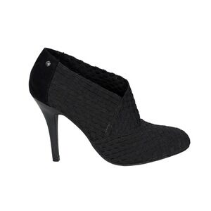 8 Simply Vera Vera Wang Black Woven Stiletto Heel Ankle Booties Women's Shoes